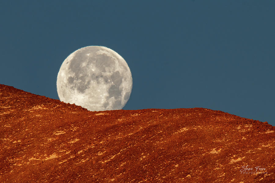 Full Moon over Longs Peak Photograph by Steve Ferro