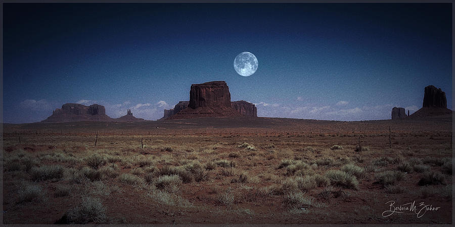 Full Moon over Monument Valley Photograph by Barbara Zahno