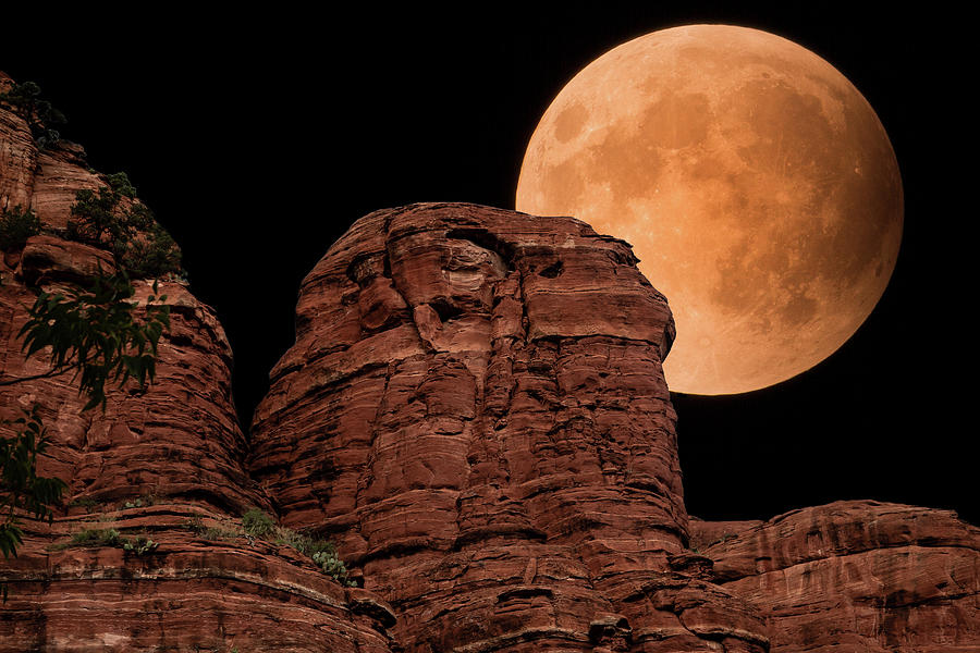 Full Moon Over Red Canyon Photograph by Larry Nader
