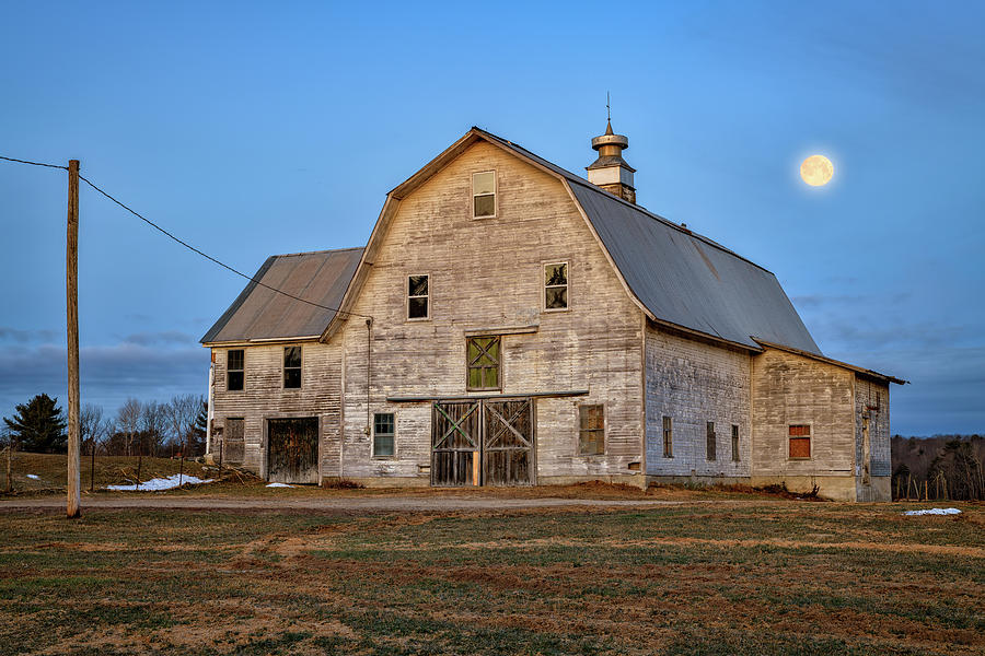 Barn Photograph - Full Moon Over The Barn by Rick Berk