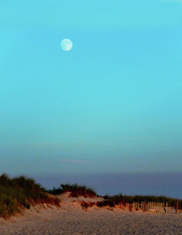 Full Moon Over The Dunes Painting