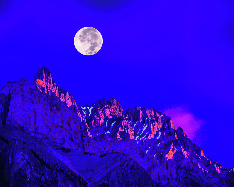 Full Moon Over The Watchman, Zion National Park, Utah Photograph by Don Schimmel