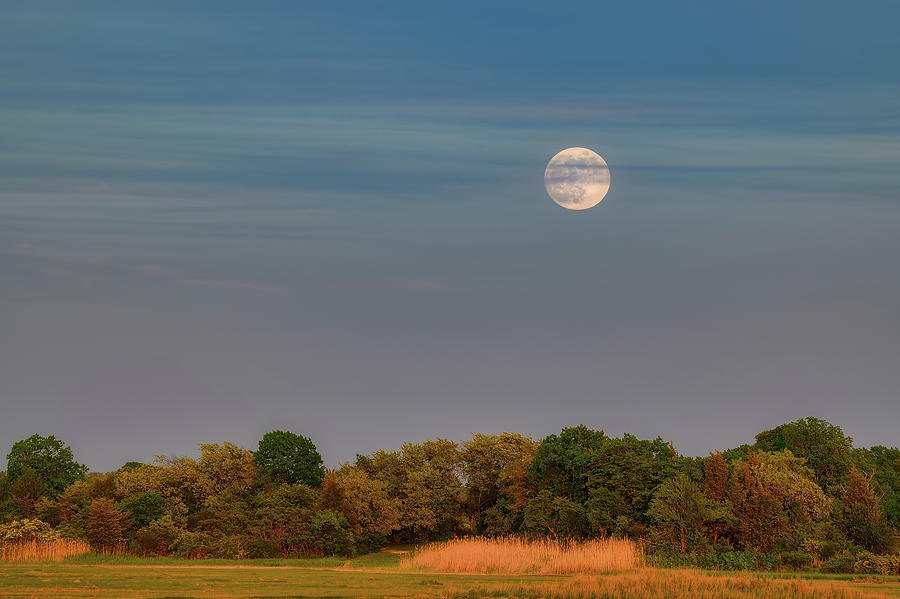 Full Moon Rise, Essex MA. Photograph by Michael Hubley