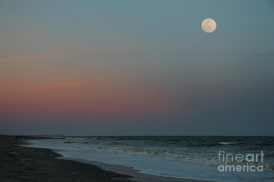 Full Moon Rising at Holden Beach 7199 Photograph by Jack Schultz