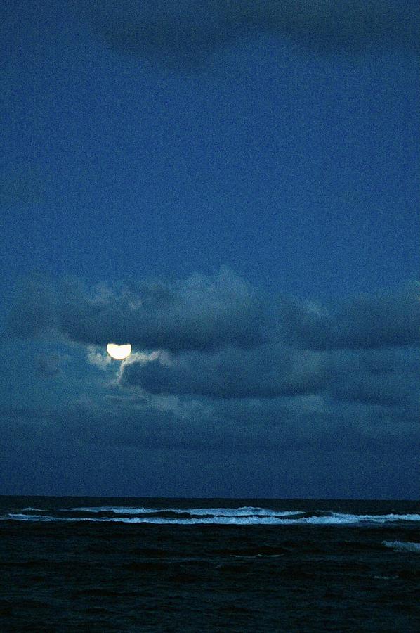 Full moon rising over the ocean in Kapoho Photograph by Lehua Pekelo-Stearns