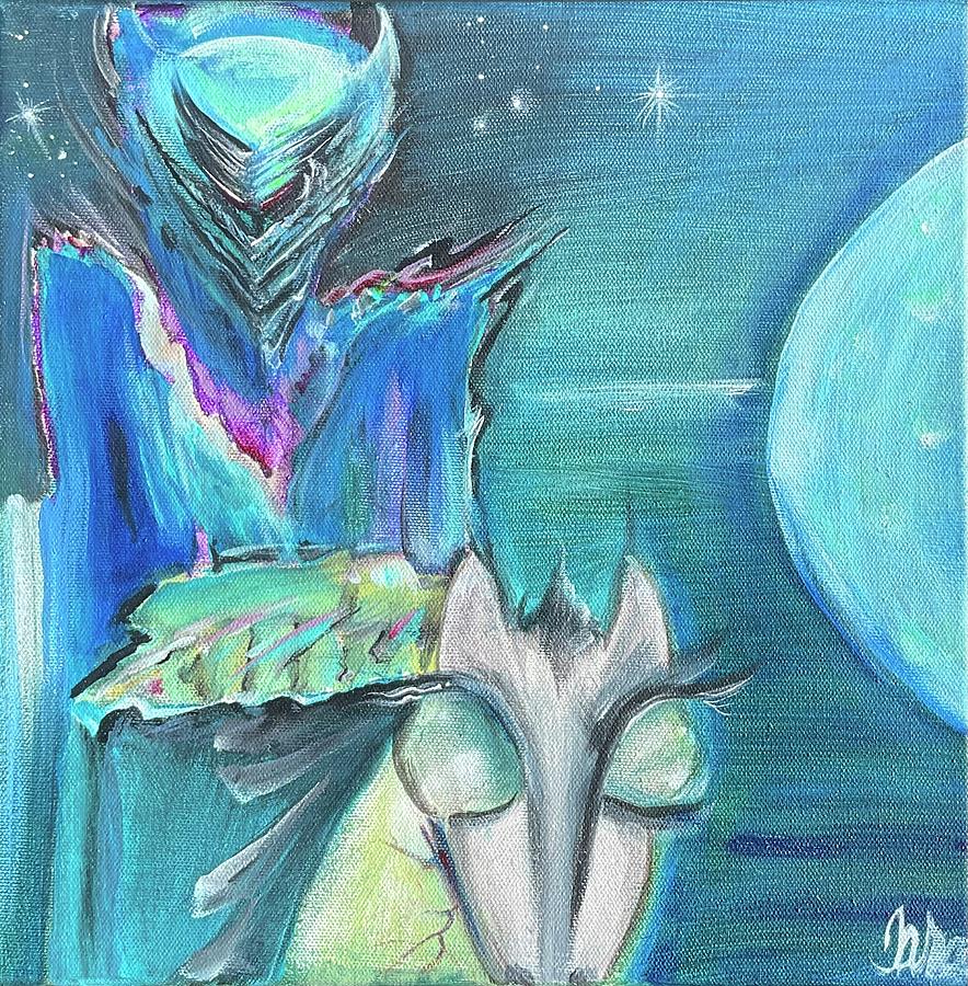 Taras Full Moon Saboteur Protector of the Night Painting by Tara Dunbar