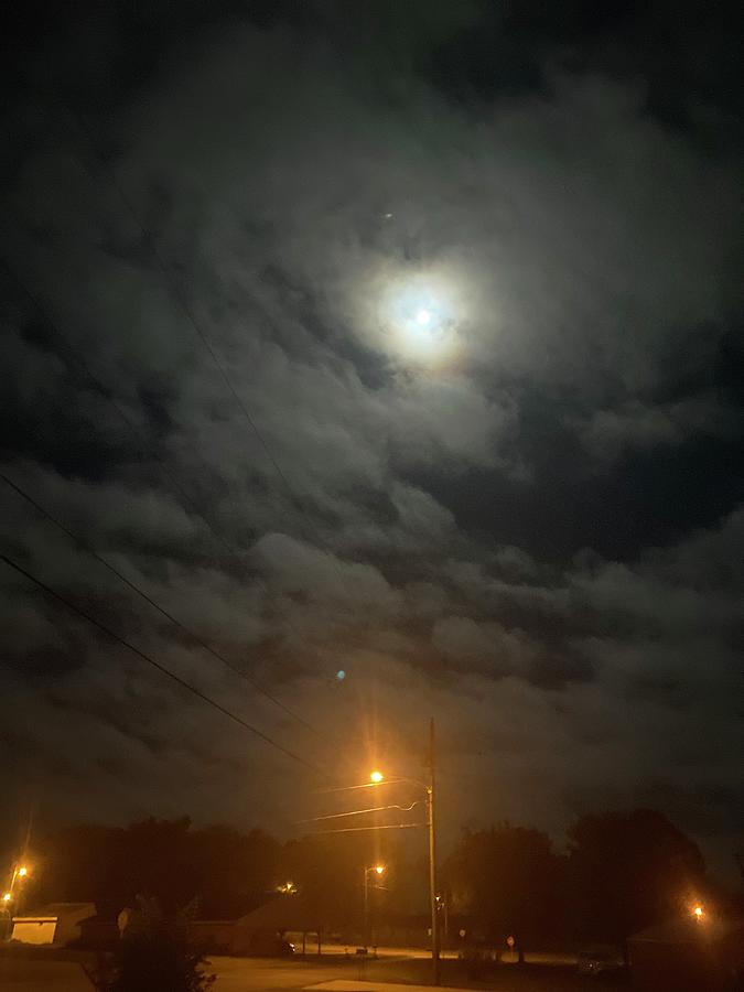 Full Moon Seen Thru Clouds  Photograph by Shea Holliman