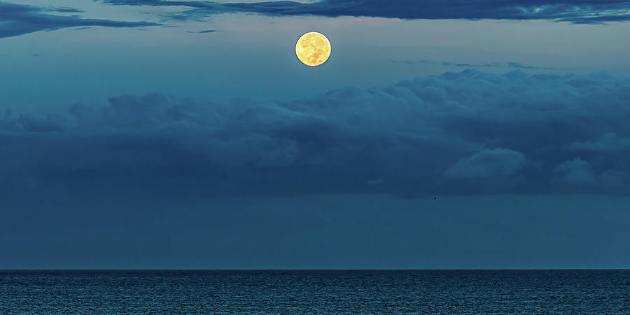Full Moon Setting Mazatlan Mexico Photograph by Tommy Farnsworth