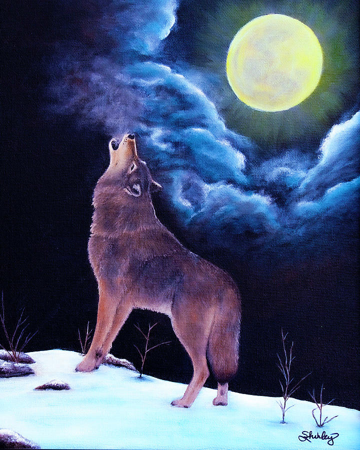 The Wandering Wolf Painting by Shirley Dutchkowski