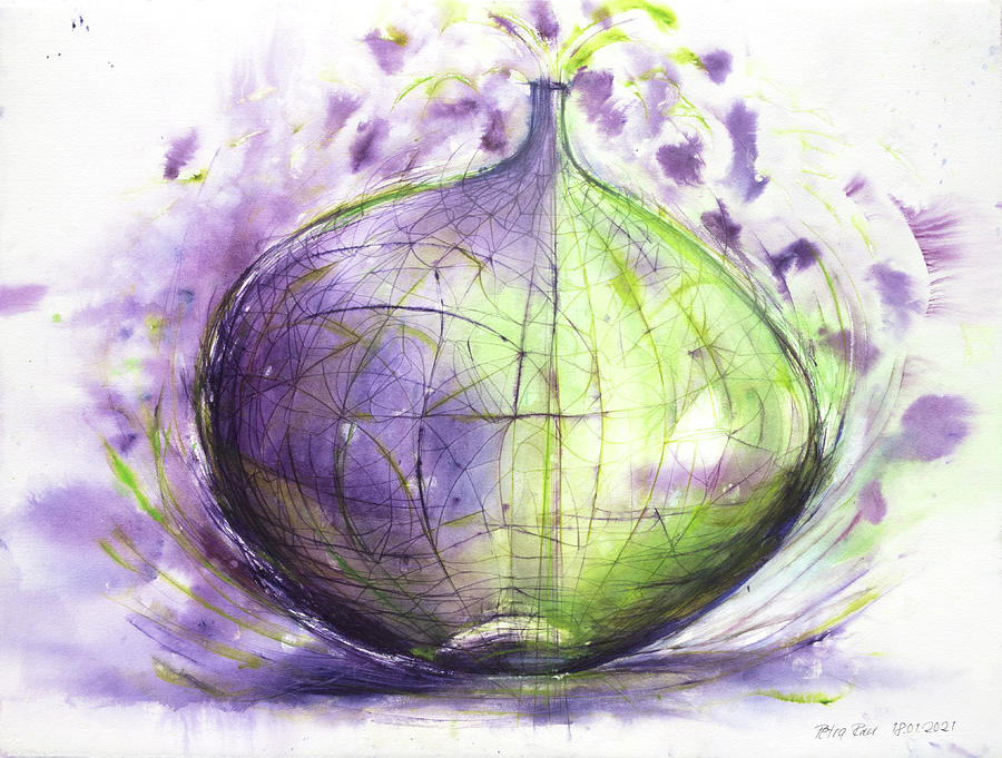Full of Restless Dreams or the Unstable Onion Painting by Petra Rau
