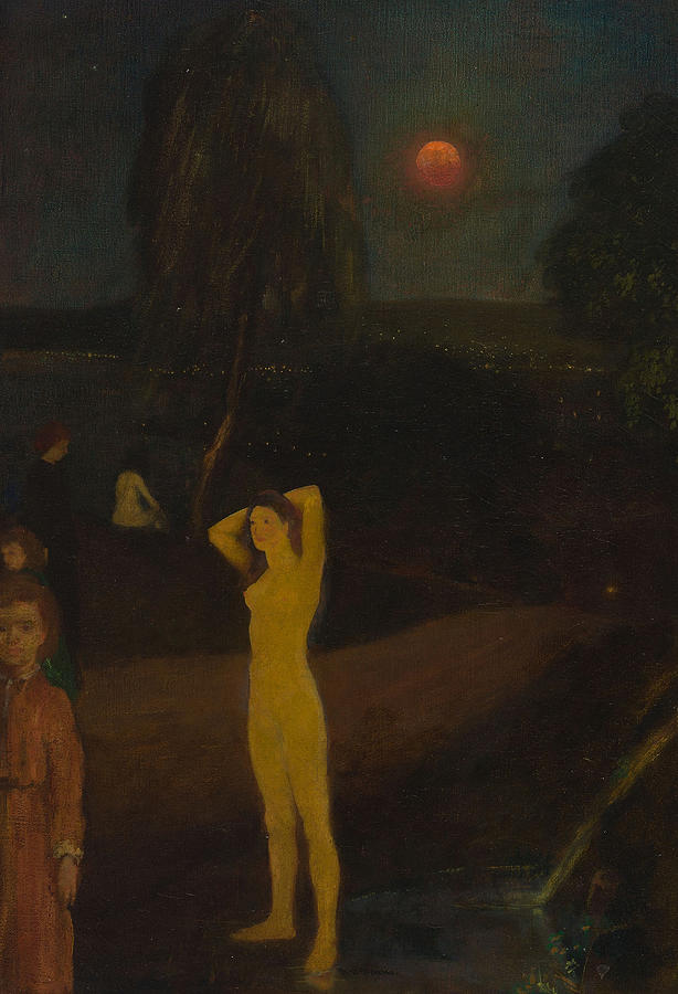 Full-Orbed Moon Painting by Arthur Bowen Davies