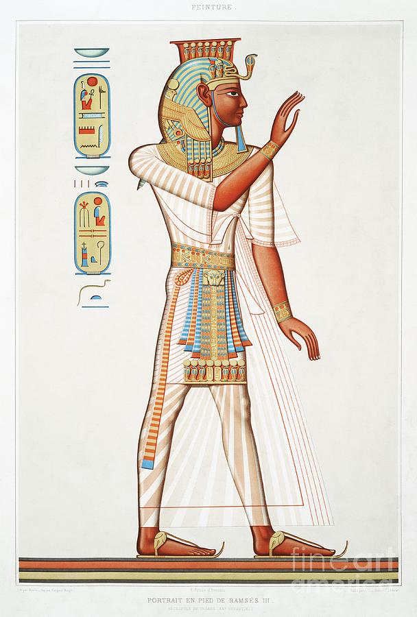 Full portrait of Ramses III from Histoire de l art egyptien  1878 by Emile Prisse d Avennes  Painting by Shop Ability