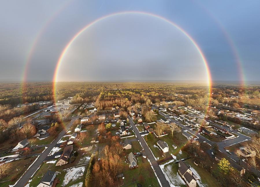 Full rainbow in Rochester  Photograph by John Gisis