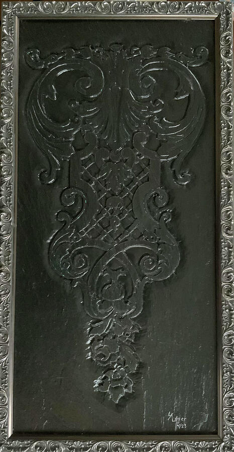Full scroll, 12 x 24 inches, framed Relief by Lynnalbert Leger - Fine ...