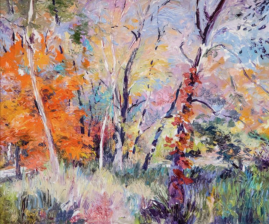 Fullersburg Forest in the Fall  Painting by Judith Barath