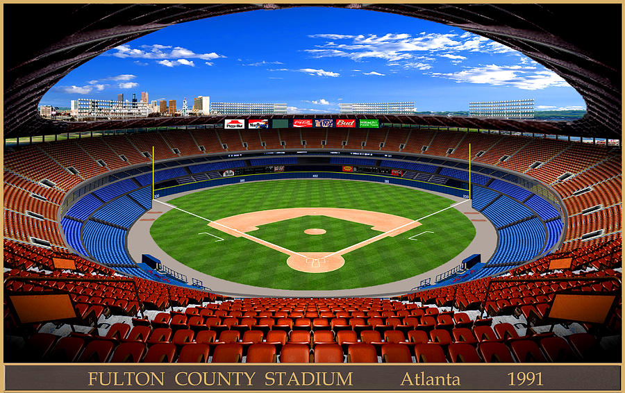 Fulton County Stadium 1991 Digital Art By Gary Grigsby 