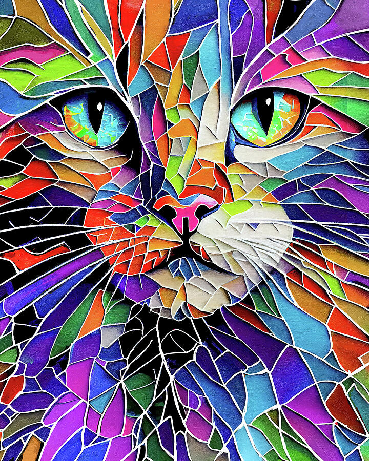 Fun And Funky Abstract Cat Design Digital Art by Mark Tisdale Fun And Funky Abstract Cat Design Digital Art by Mark Tisdale