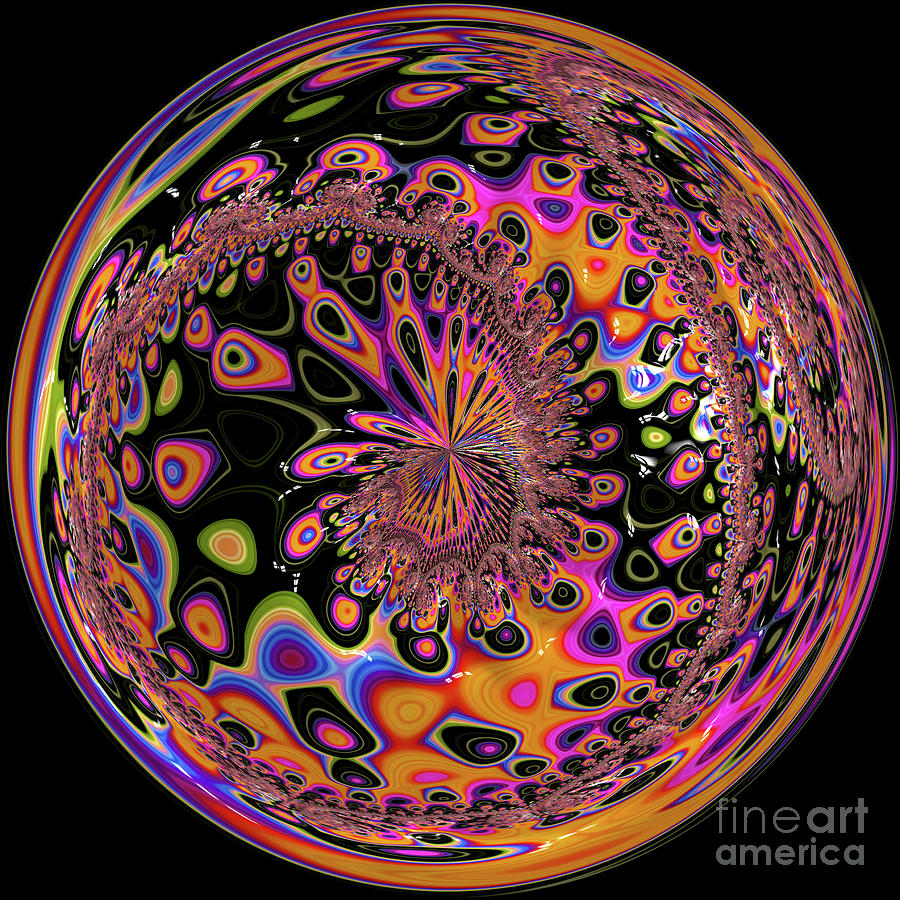 Fun Color Splash Orb Digital Art by Elisabeth Lucas - Pixels