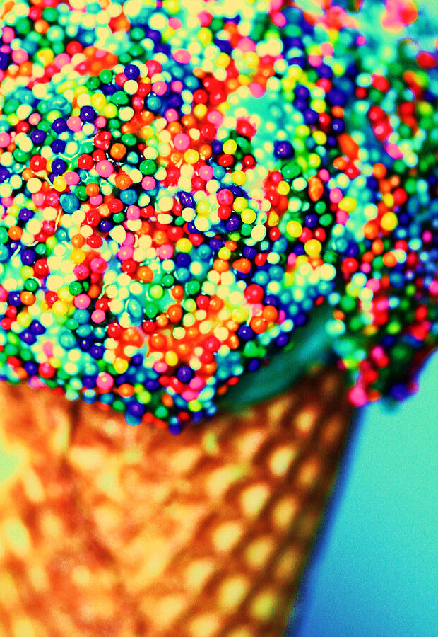 Fun colorful rainbow ice cream Photograph by D. Sharon Pruitt Pink Sherbet Photography