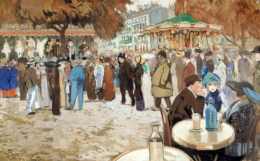 Paris Painting - Fun fair, boulevard de Clichy by Louis Abel Truchet