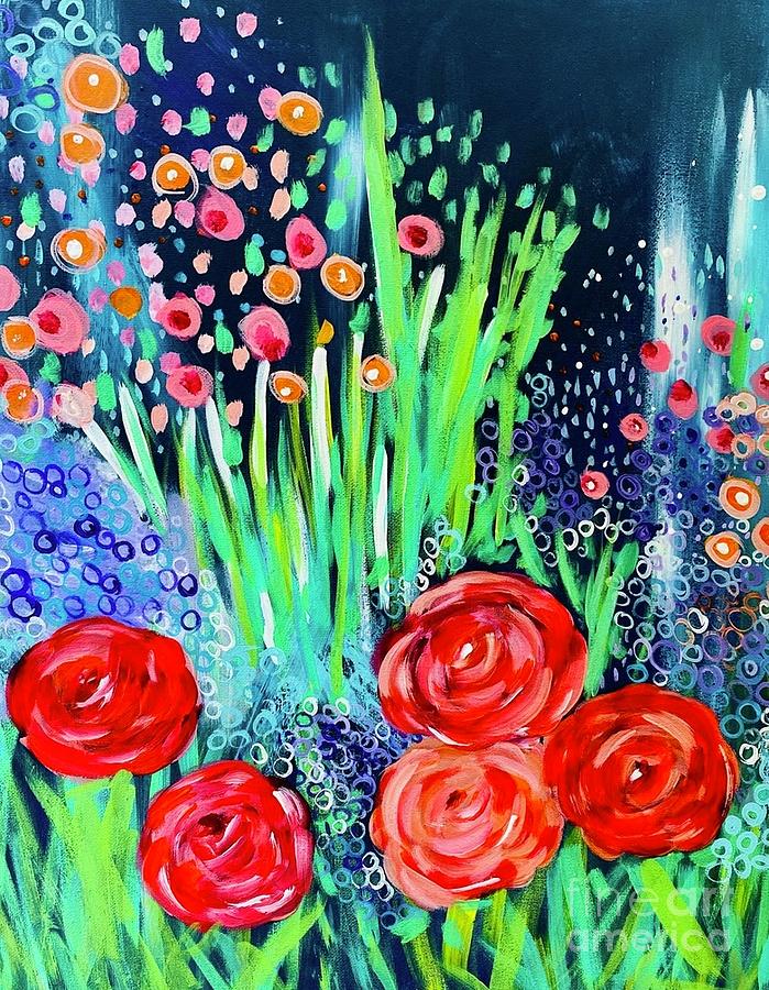 Fun Floral Painting by Melinda Etzold