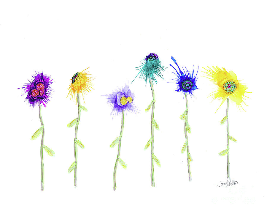 Fun Flowers Painting by Jan Killian