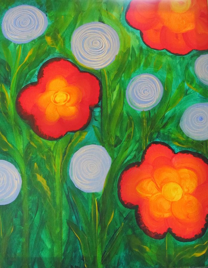 Fun Flowers Painting by Lorraine Centrella