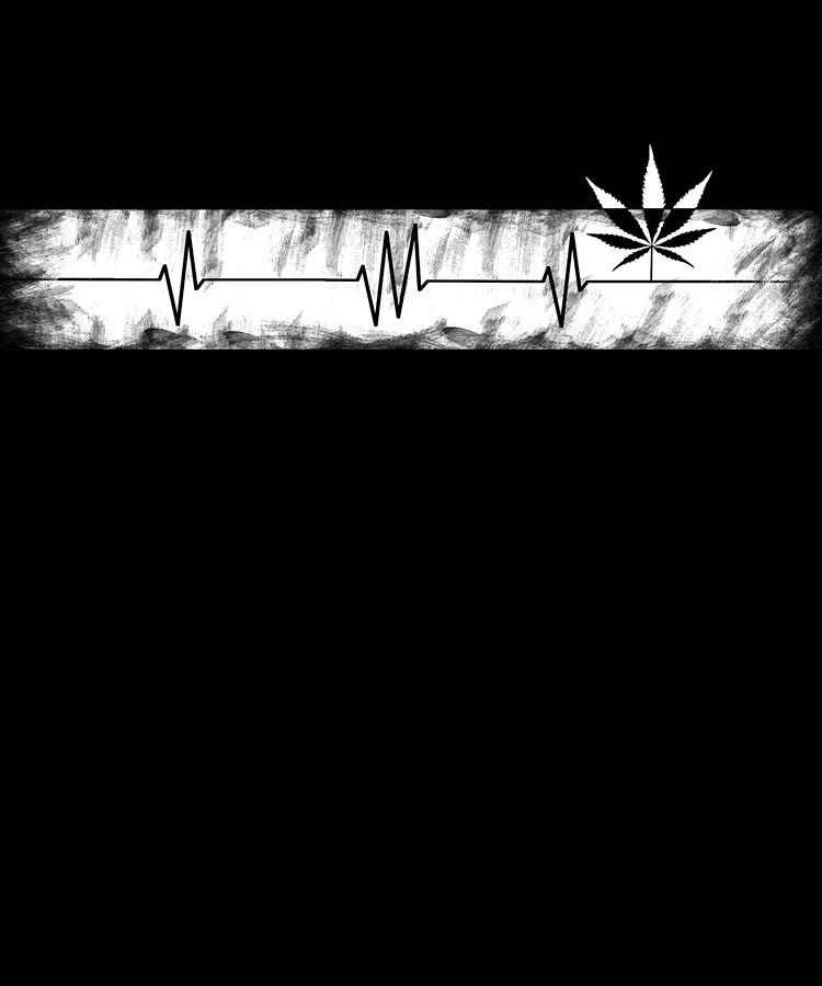Marijuana Legalization Drawing - Fun Ganja Heartbeat Potsmoker Gifts Marijuana by Kanig Designs