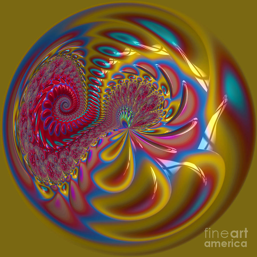 Fun in Red Blue and Yellow Orb 10 Digital Art by Elisabeth Lucas - Fine ...