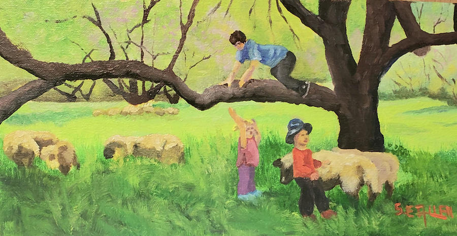 Fun in thePasture Painting by Sharon E Allen