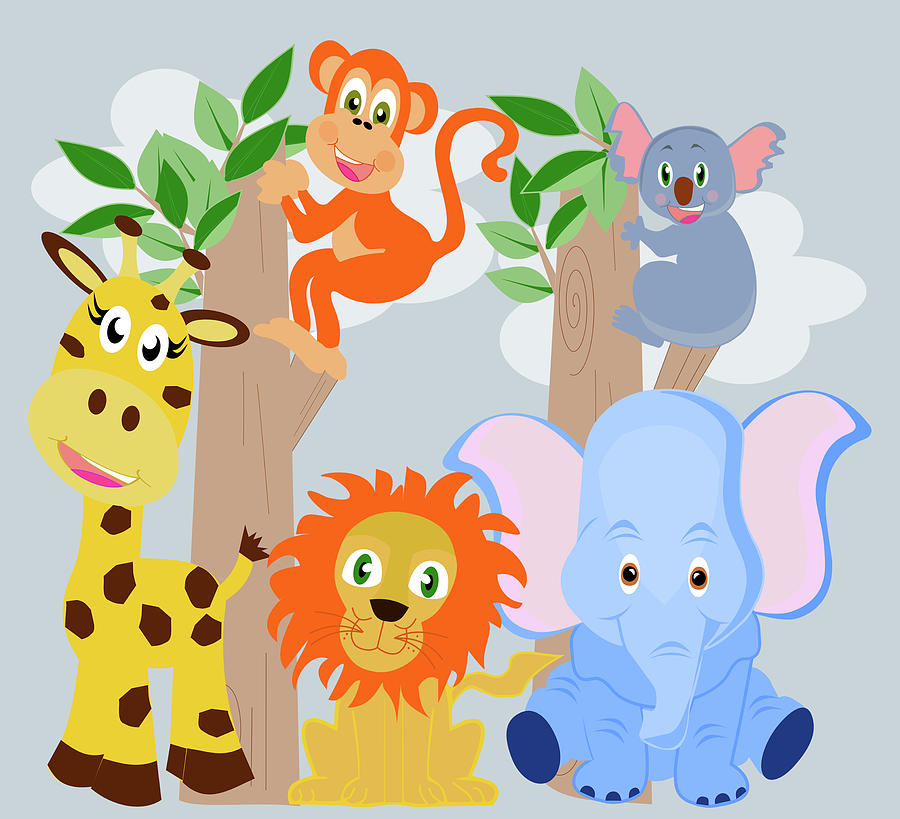 Fun jungle Drawing by BooPooBeeDoo Design - Pixels