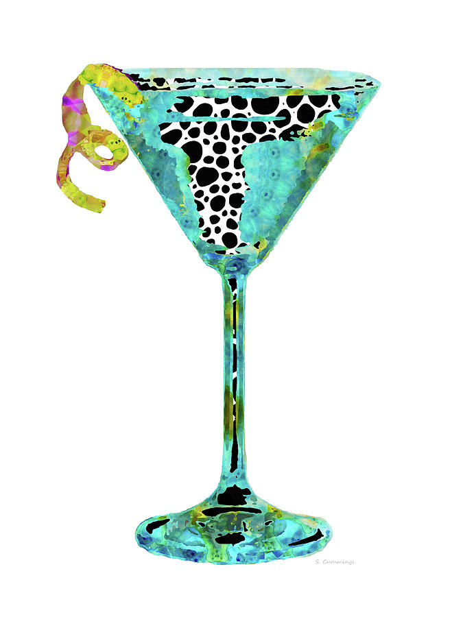 Fun Martini Art - Happy Hour - Sharon Cummings Painting by Sharon Cummings