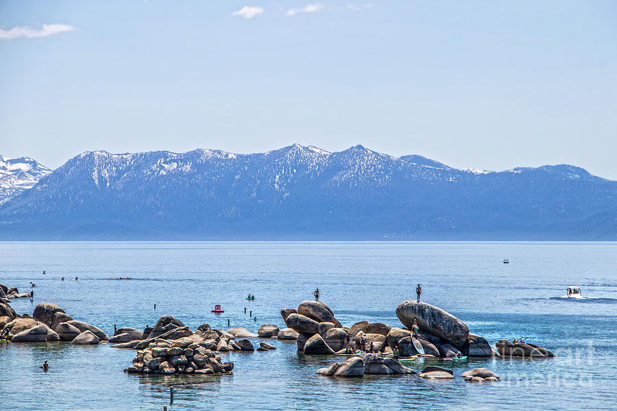 Fun on the Rocks on Lake Tahoe Photograph by Susan Vineyard