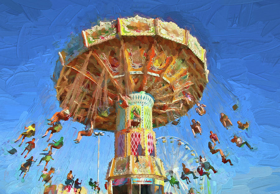 Summer Photograph - Fun On The Wave Swinger - Photopainting by Allen Beatty