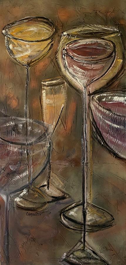 Whimsical Wine party Painting by Chuck Gebhardt