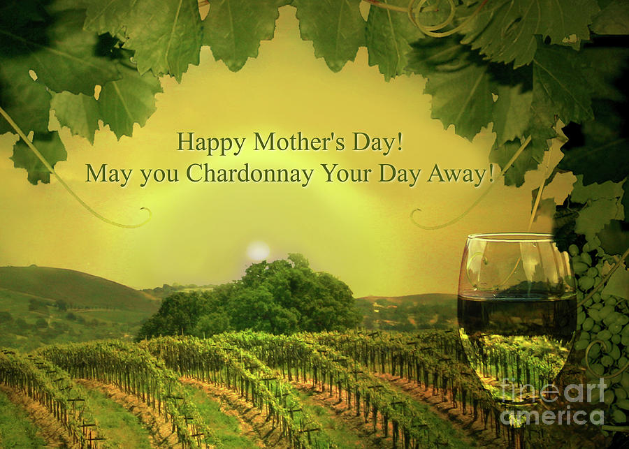 Fun Wine Themed Happy Mothers Day Card May You Chardonnay Your Day Away Photograph by Stephanie Laird
