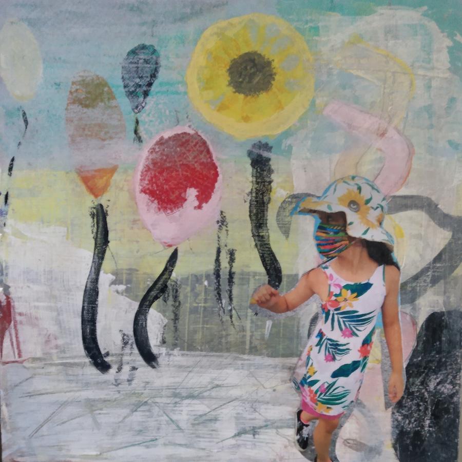 Fun with Balloons Mixed Media by Suzanne Berthier