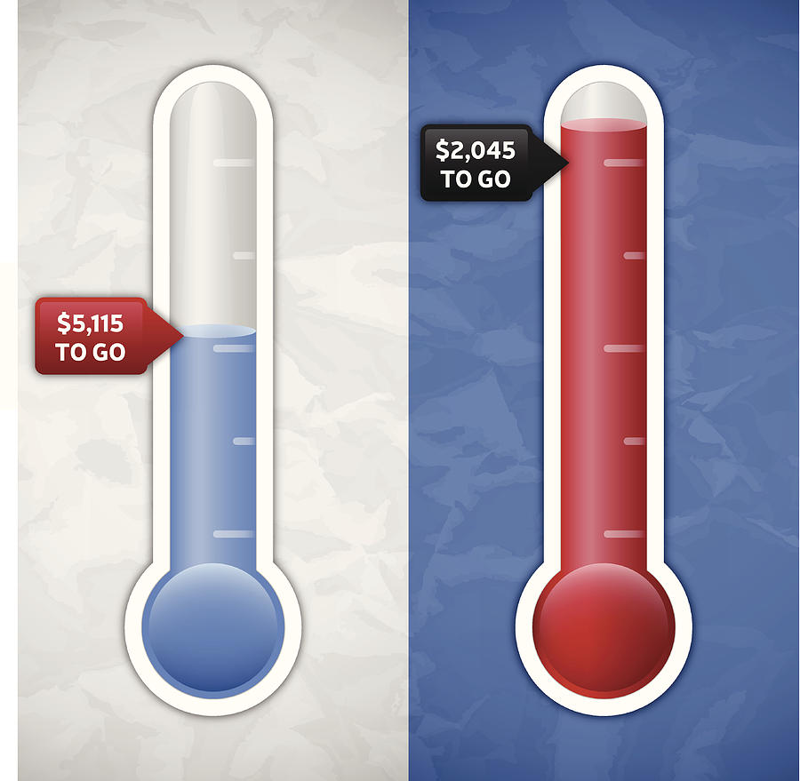 Fundraising Thermometers Drawing by Filo