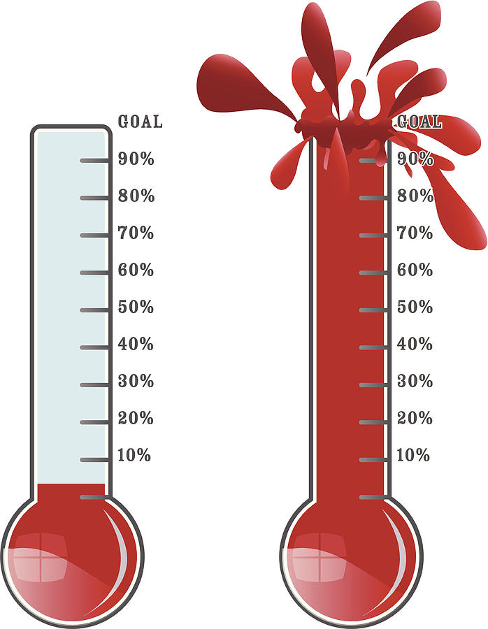 Fundraising Thermometers Drawing by RonTech2000
