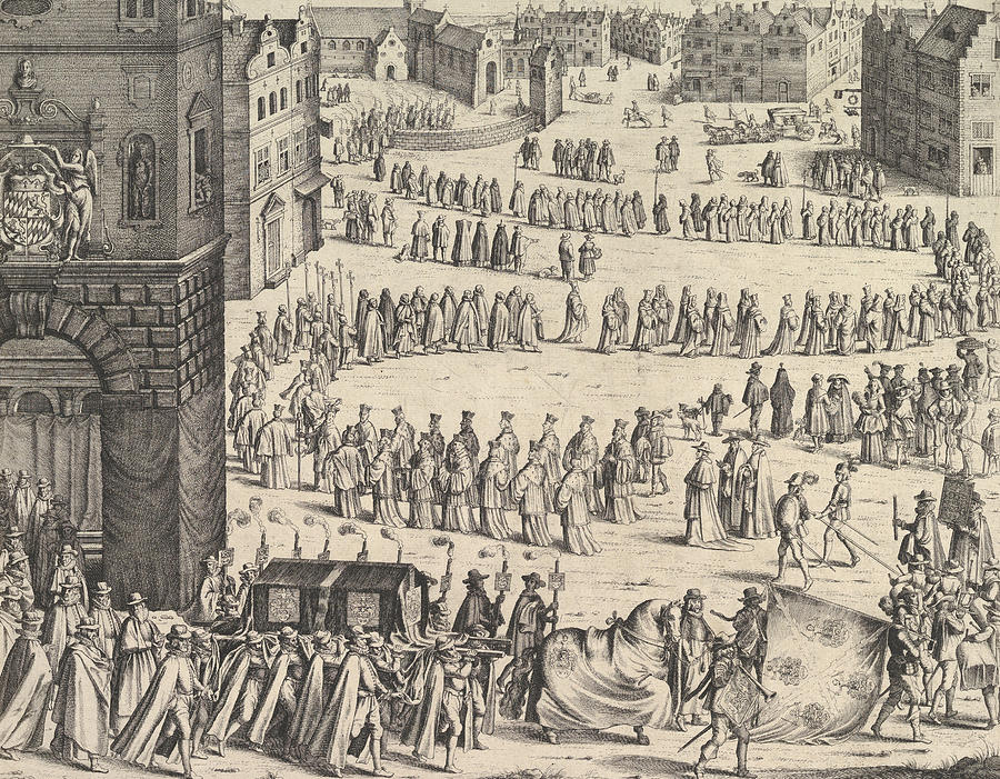 Funeral of General Johan Baptiste von Taxis Relief by Wenceslaus Hollar