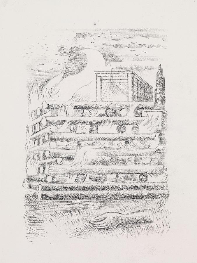 Funeral Pyre art Drawing by Paul Nash English - Fine Art America