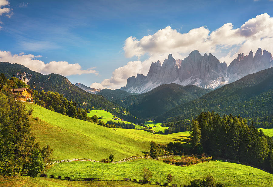 Funes Valley View and Odle Mountains Photograph by Stefano Orazzini