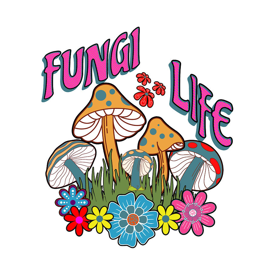 Fungi Life Floral Mushrooms Digital Art by Peter Ogden