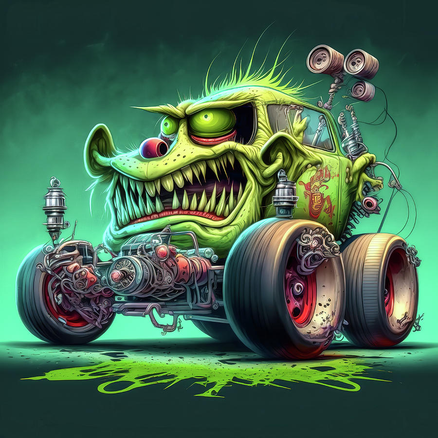 Funked Up Monster Truck Digital Art by Wes and Dotty Weber - Fine Art ...