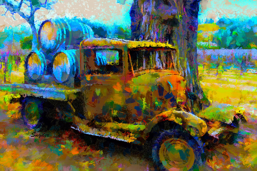 Funked Up Winery Truck Digital Art by Barbara Snyder