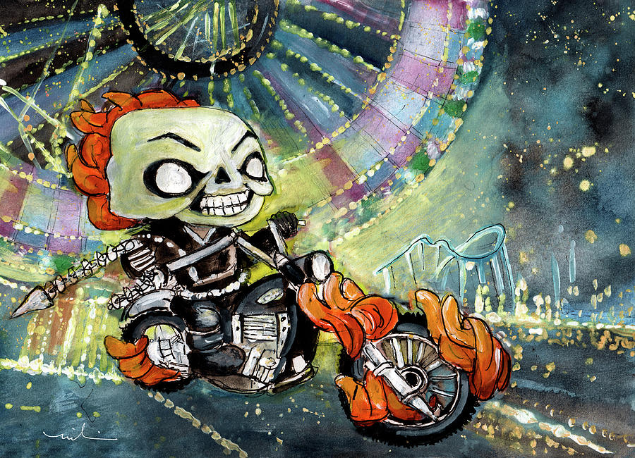 Funko Ghost Rider Painting by Miki De Goodaboom