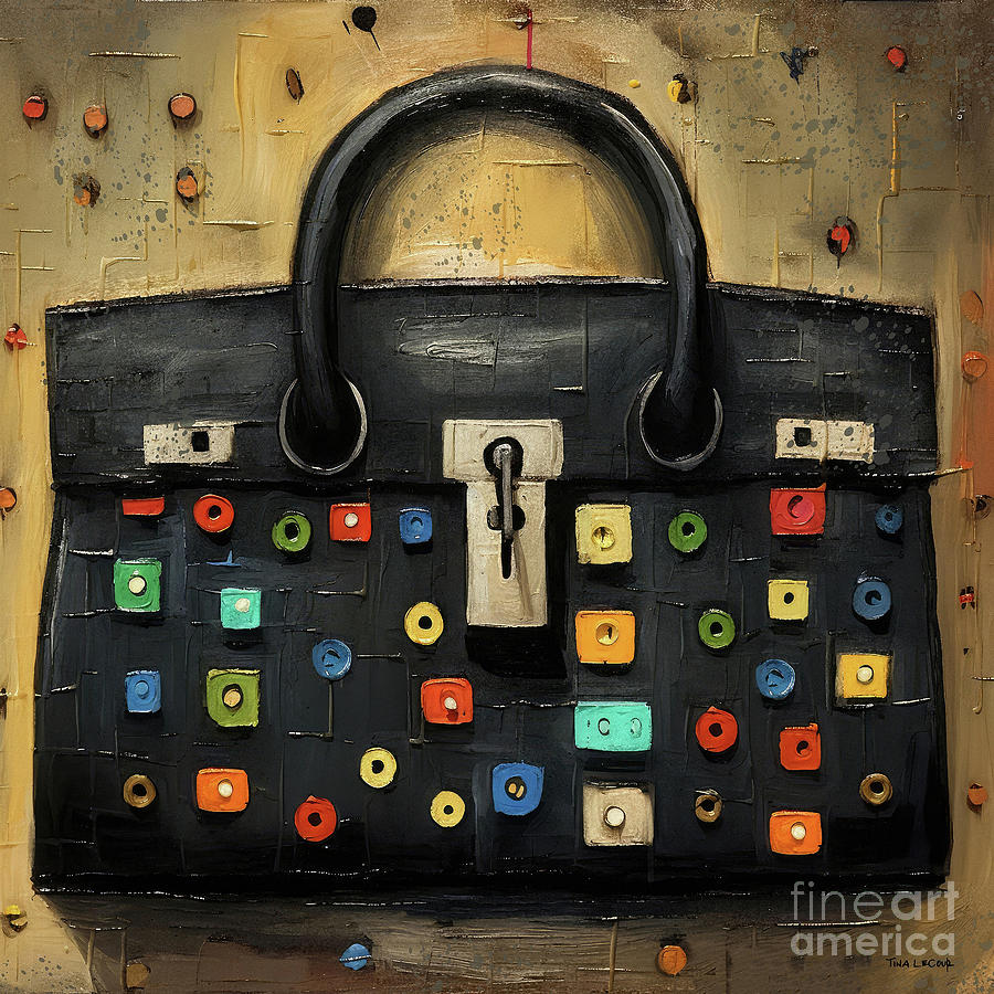 Funky Black Bag Painting by Tina LeCour