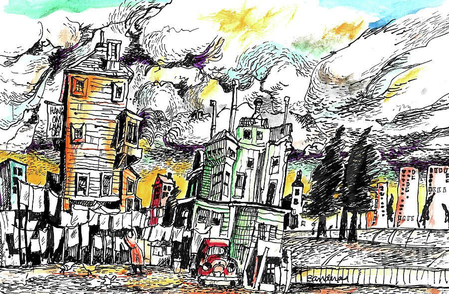 Funky City Painting by Terry Banderas