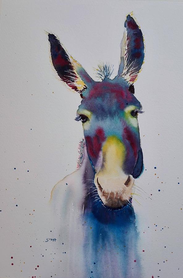 Funky Donkey Painting by Sandie Croft