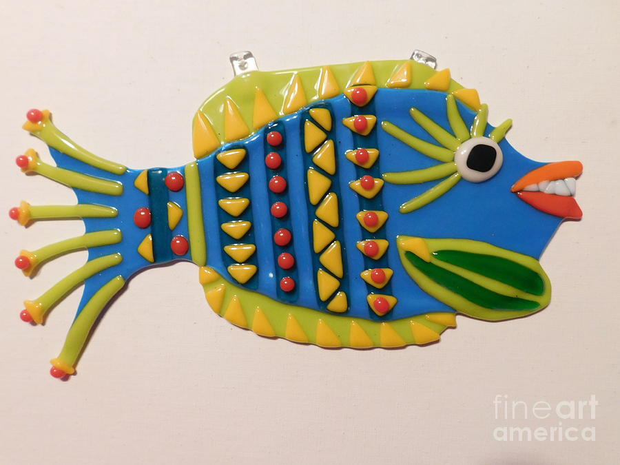 Funky Fish Glass Art by Joan Clear